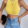 Women's Solid Ribbed Crop Tank Top Casual Sleeveless Basic Summer Top Comfortable Fit Fashionable Trendy
