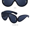 Oversized Wellen-Masken-Sonnenbrille Einteilige Damen-Sport-Y2K-Punk-Sonnenbrille für Damen 2024 Luxusmarke Steampunk-Brillen-Goggle
