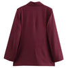 Elegant Blazers Women Office Wear Burgundy Long Blazer 2025 New Spring Casual Loose Suit Jackets Long Sleeve Business Outerwear