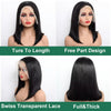 Bob Perücke Echthaar 13X4 Lace Front Perücke 180% Dichte Kurze Glatte Frontale Bob Perücke Transparente Spitze Vorgezupft Mit Babyhaaren