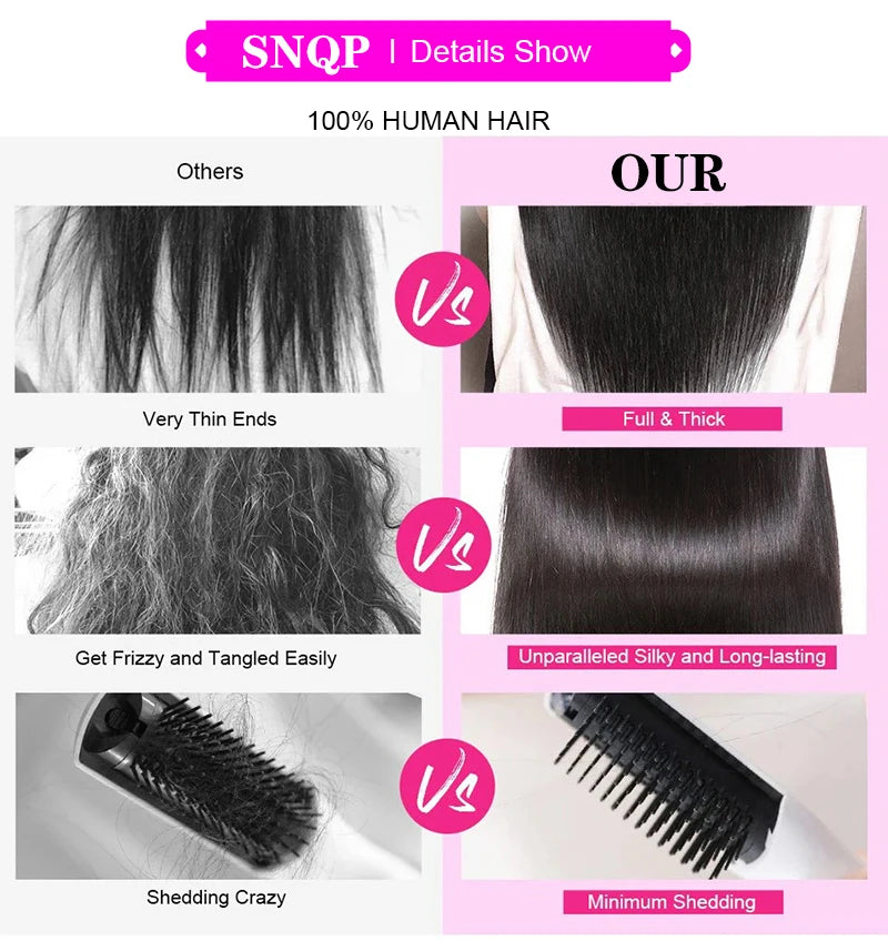 Peruanisches Haar 4x4 Lace Closure Vorgezupft Glattes Haar 13x4 HD Transparente Lace Frontal 100% Echthaar Natürlicher Haaransatz