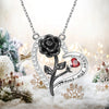 Romantische herzförmige Rosen-Anhänger-Halskette mit roten und weißen Strasssteinen, Damenhalskette, exquisiter Schmuck, Valentinstagsgeschenke