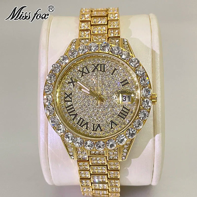 MISSFOX Pink Damen Armbanduhren Luxus Klein Zifferblatt Elegant Quarz Uhr Für Damen Icy Look Party Schmuck Mini Babe So Süß Armbanduhr