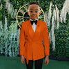Boys Yellow Jacket 2 Piece Set Wedding Kids Blazer Pants Double Breasted Design Custom 2-16 Years Old Slim Fit Boys Suit