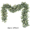 1pc Artificial Eucalyptus Leaves Greenery Garland Faux Plant Spring Vines with White Flowers Berries for Wedding Home Party Deco