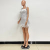Damen Partykleid Ärmellos Glänzende Pailletten Feder Abendkleid Sexy schulterfrei rückenfrei Mini Formelle Ballkleider HXY8
