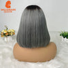 Vietnamese Hair Super Double Drawn Bone Straight 2x6 Bob Wig with 100% Human Hair T4/Gray 250% Density For Black Women