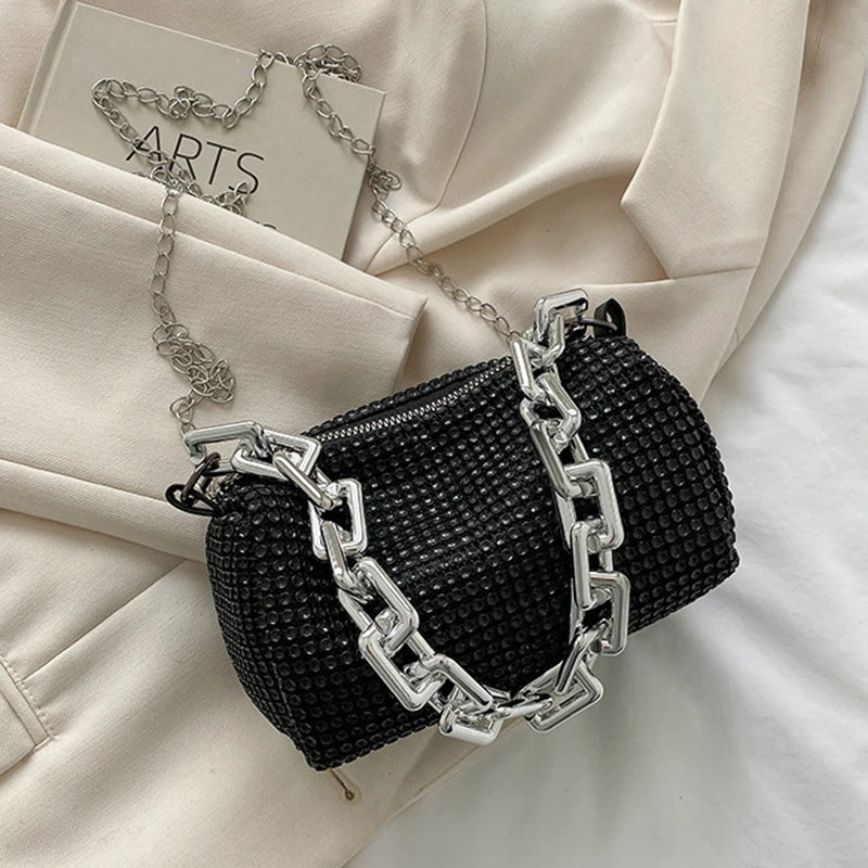 Women's bag 2024 New Rhinestones Handbags  for Women Bags Diamonds Shoulder Bag Purse Ladies Female Crossbody Bag Shining Bag