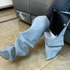 High Heel Long Boots for Women Botte Winter Boots Shoes Botas Mujer Thin Heeled Pointed Denim Metal Button Shoe Zapatos De Mujer