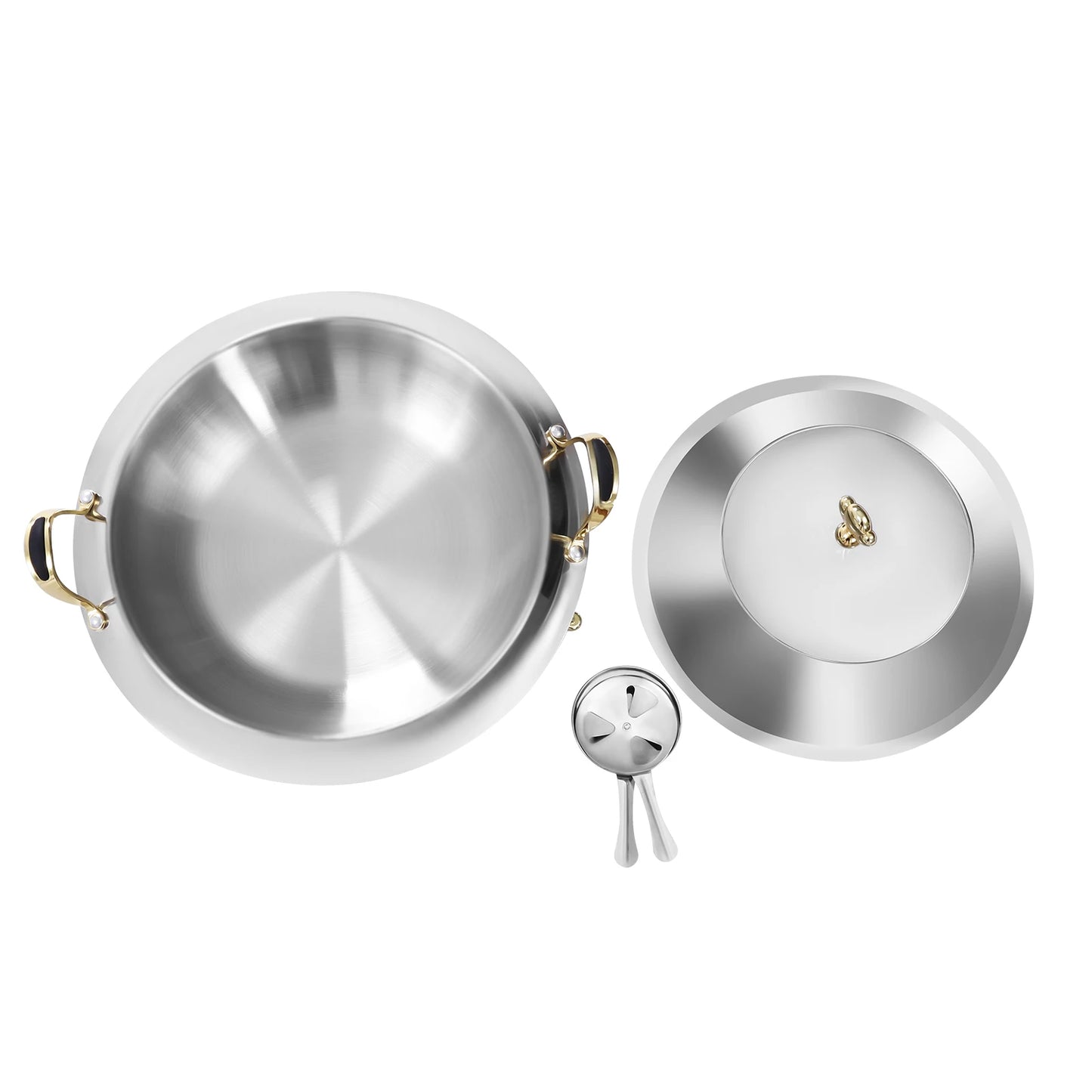 Speisenwärmer aus Edelstahl, rund, langlebiger Rahmen mit Deckel, Brennstoffhalter, Kochgeschirr-Set