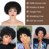 10 Inch Afro Kinky Curly Bob Wig With Bangs Curly Pixie Cut Glueless Wigs Machine Made Brazilian Human Hair Wigs For Black Women