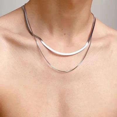 Luxus Designer 925 Sterling Silber Flachschlangen-Kastenkette Halskette für Herren Damen Hochzeit Mode Schmuck Accessoires Geschenke