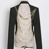 TWOTWINSTYLE Backless Spliced Button Blazers For Women Notched Collar Long Sleeve Patchwork Chain Chic Blazer Female Fashion New
