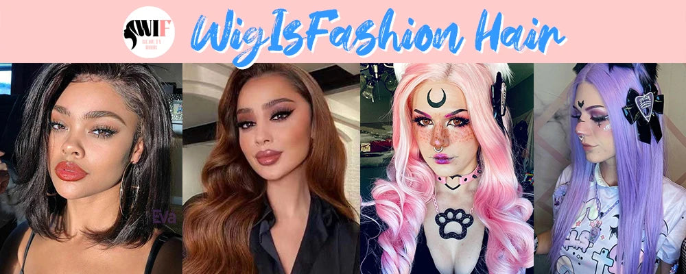 WIF Kurzer Bob Glattes Farbenfrohes Haar Synthetische Perücke Highlight Orange Glatter Bob Pinkes Haar Lace Front Perücken Cosplay Make-up Verwendung