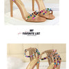 Summer Women Roman High Heels Rivets Studded Sandals Stiletto Gladiator Pumps Open Toe Luxury Shoes Hollow One-word Buckle 267-2