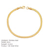 eManco Stainless Steel Adjustable Classic Snake Chain Bracelet Women's Gold Plated Jewelry Wholesale
