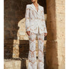 HIGH STREET Newest 2026 Designer Runway Suit Set Women's Single Button Guipure Lace Sequined Blazer Pants Suit