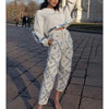 Women Autumn Sequin Knitted Sweater Casual Cropped Top Round Neck Long Sleeved Pullover Knitted Hoodies Fashion Chic Outerwear