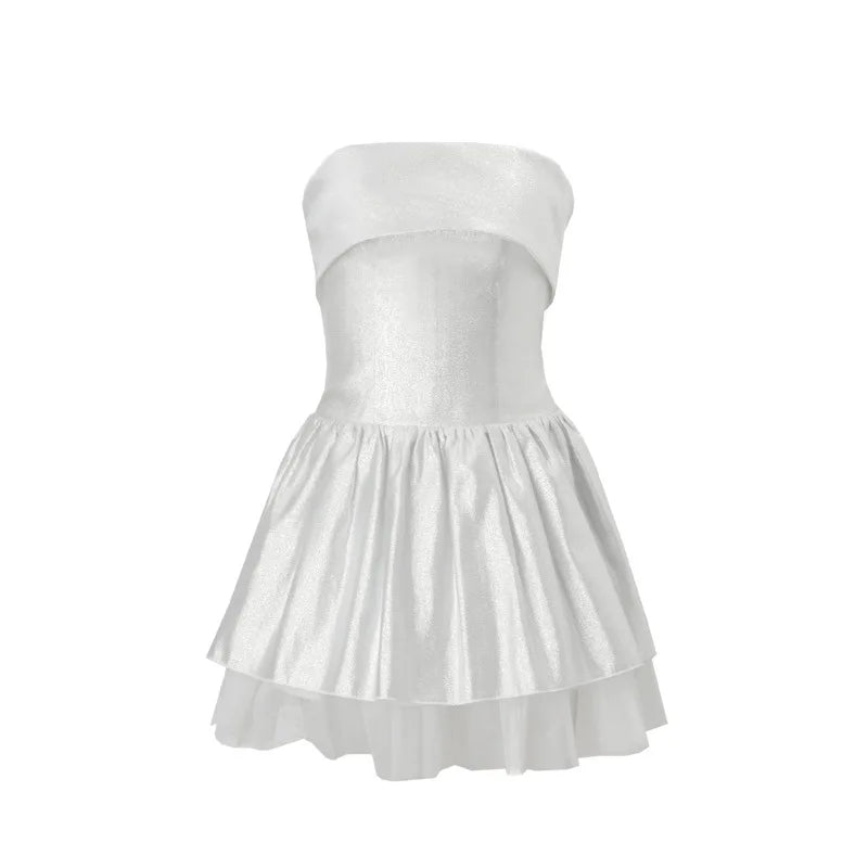 Elegantes trägerloses Korsett-Minikleid schulterfrei glänzende Kleider glitzerndes rückenfreies Roben-Ballkleid Geburtstag Abendparty Cocktail