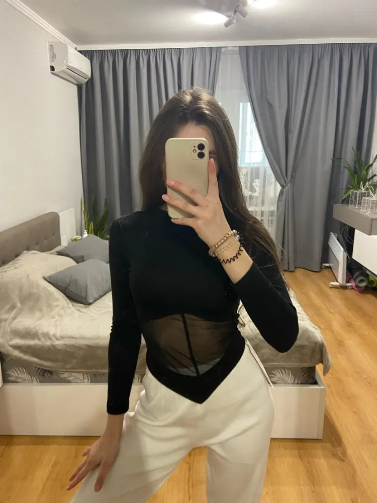 Summer Women T Shirt Girls T-Shirt Woman Clothes Long Sleeve Tops Spring Black Slim Tshirt Female Crop Top Tee Sexy Skinny Y2k