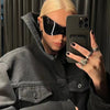 Oversized Futuristic Shield Sunglasses for Women Men Fashion Silver Mask Visor Sun Glasses Female Punk Y2K Eyeglasses