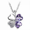 TRPOPSYN Crystal 4 Four Leaf Leaves Clover Pendant Necklaces Lover Birthday Gift Quality Fashion Jewelry Dropshipping Charm Girl