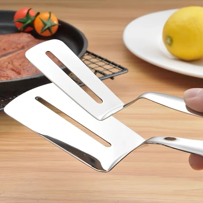 Stainless Steel Steak Clamps Kitchen Barbecue Food Flipping Spatula Tongs Clip Burgers BBQ Pizza Pies Fish Kitchen Bread Tongs