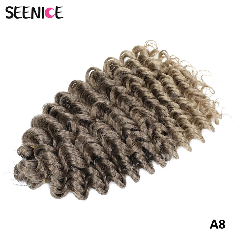 Deep Wavy Twist Synthetische Häkelhaare Afro Lockiges Haar Afrikanische Häkelzöpfe Ombre Blonde Flechthaarverlängerungen für Frauen