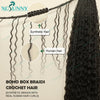 Crochet Braids Echthaar vorgeflochten Boho Box Braid Häkelzöpfe Echthaar vorgeflechtet mit lockigen Enden 100 Strähnen Farbe 30 27