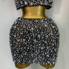 High Quality Sparkling Rhinestone Sexy See Through Blackless Top Skirt Two Pieces Set Woman Luxury Birthday Evening Party Gowns