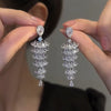 Modische Luxus-Ohrringe mit geometrischen Anhängern für Damen, Hochzeit, Party, Schmuckzubehör, wunderschöne Zirkonia-Braut-Brincos