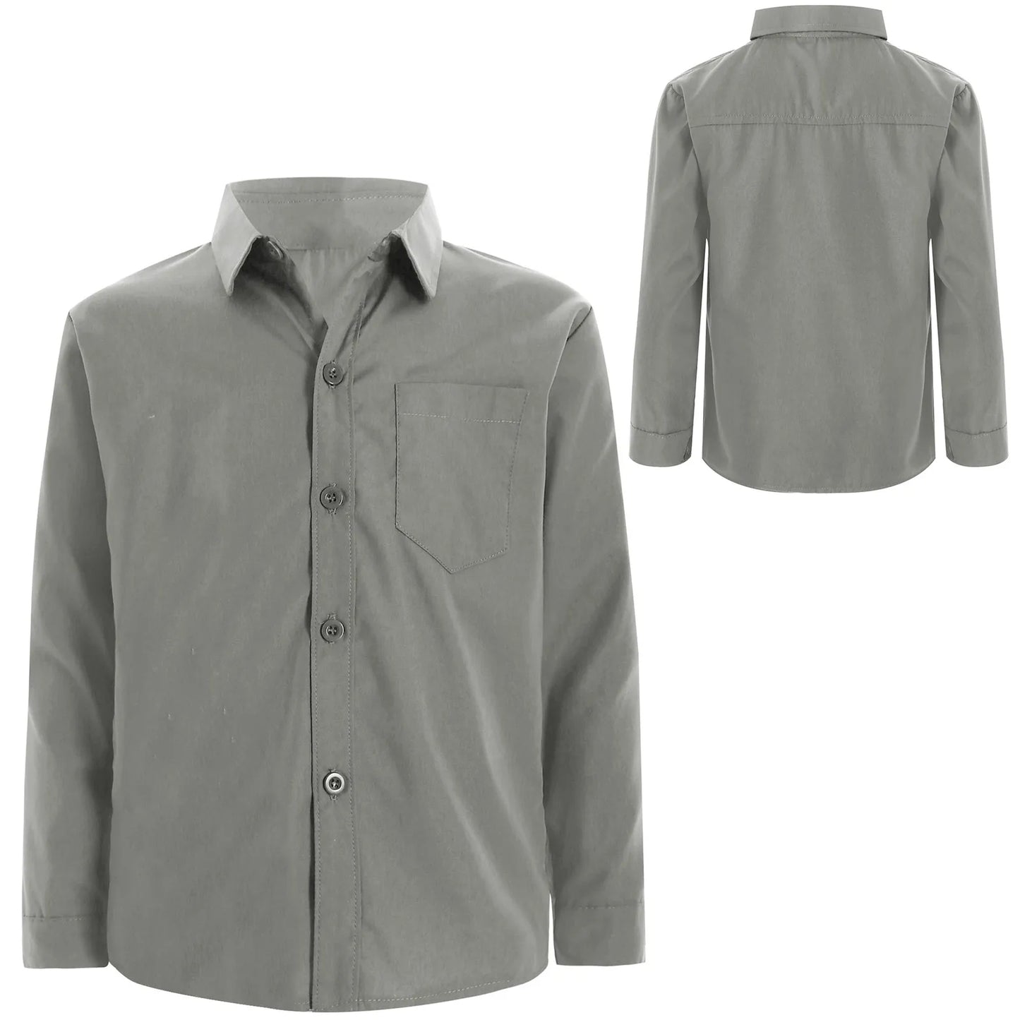 Autumn Kids Shirts for Boy Casual Gentleman Formal Dress Shirt Button-Down Shirt Handsome Boy Long Sleeve Tops Children Clothes