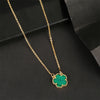AILINFA New Design Simple Five-leaf Flower Necklace Earrings Bracelet Set Gold 18K Gold Stone White Shell Ladies Luxury Set Gift