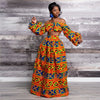 Nationaler Fashion-Print Damen Zweiteiler Sexy schulterfreies ärmelloses Oberteil + Maxirock mit hohem Schlitz Sommer Casual Damenanzug
