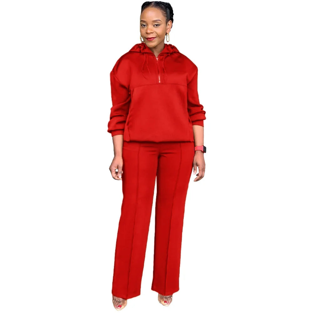 CM.YAYA Long Sleeve Women Set Loose Long Sleeve Hoodies Pant Suits 2024 Spring 2 Two Piece Sets Sporty Tracksuits Street Outfits