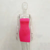 Sexy Trägerloses schulterfreies, pinkfarbenes Bodycon-Kleid für Damen, rückenfreies, schmales Minikleid, Club-Party-Kleider