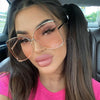 Fashion Model Ocean Gelb Quadratische Sonnenbrille Damen Luxusmarke Oversized Shades Perle Chic Sonnenbrille für Damen Herren Oculos