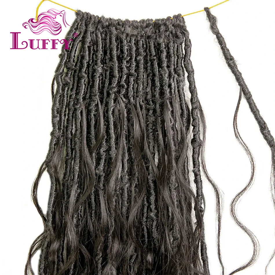 Body Wave Pre-Looped Crochet Boho Locs With Human Hair Curls Goddess Locs Body Wave Full Ends Hair Extensions For Black Women