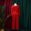 Luxury Jumpsuits & Rompers for Women Round Neck Beaded Transparent Sleeve High Waisted Elegant Female Birthday Party Overalls