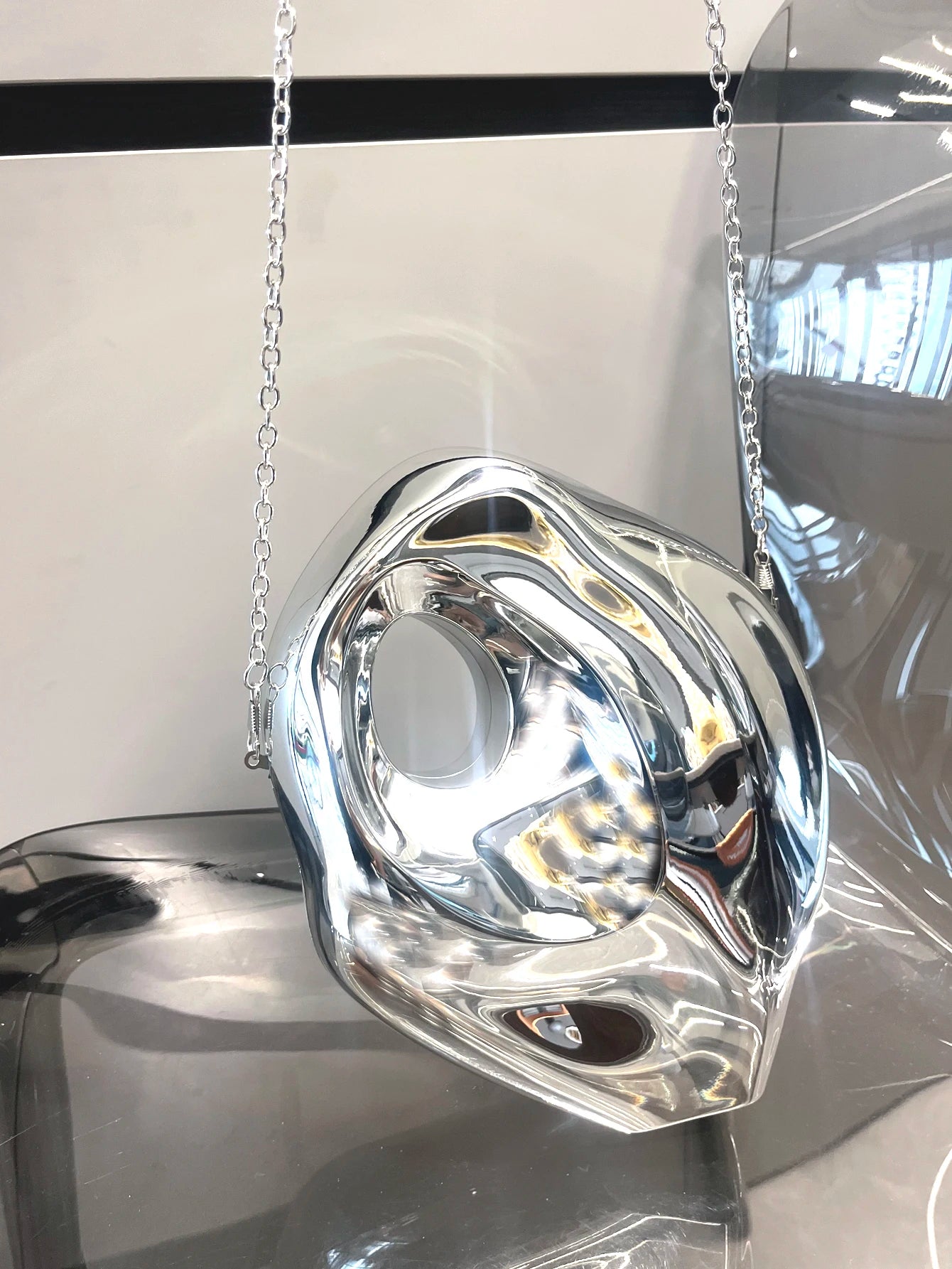 Goldene Abendtasche Geldbörsen und Handtasche Luxus Designer Umhängetaschen lustige Form Party Hochzeit Acryl Glänzende Clutch Geldbörse