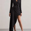 Yeezzi 2025 Neuer Urbaner Damen Blazer Schwarz Weiß mit Vokuhila-Schnitt und Revers, Büro Damen Mode Blazer mit geknöpften Taschen für Pendler
