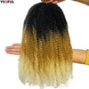 Yeaful 18 Inch Synthetic Marley Twist Braiding Hair Red Black Brown Ginger Bug Blonde #4 Pre Looped Marley Twists Crochet Hair