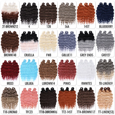 FASHION IDOL 24 Inch Synthetic Hair Water Wave Braiding Hair Extensions Ombre Rainbow color Deep Wave Curl Twist Crochet Hair