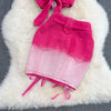 Pink Gradient Jeans Skirts Set Girl Fashion Denim Sleeveless Camisole Vest Top Two-piece Set Mini Bodycon Strap Skirt Summer
