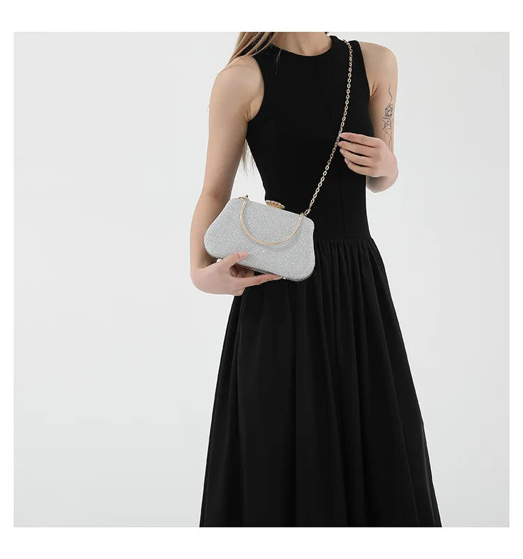 Luxus-High-Design Damen-Abendtasche Party-Bankett Glitzertasche für Damen Hochzeitsclutch Handtasche Umhängetasche mit Kette Bolsas