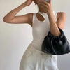 Casual white cut t shirt women round neck sleeveless korean slim t shirts women clothing 2023 summer fashion