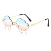 Fashion Rimless Cloud Shaped Sunglasses with Lightning Pendant Y2K Women's Luxury Sun Glasses Shades UV400 Brand Designer SG28