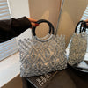MOODS Handmade Woven Design Round Handle Handbags For Women Eco-friendly Craft Paper Hollow-out Luxury Designer Top-handle Bags