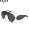 Oversized Wellen-Masken-Sonnenbrille Einteilige Damen-Sport-Y2K-Punk-Sonnenbrille für Damen 2024 Luxusmarke Steampunk-Brillen-Goggle