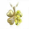 TRPOPSYN Crystal 4 Four Leaf Leaves Clover Pendant Necklaces Lover Birthday Gift Quality Fashion Jewelry Dropshipping Charm Girl